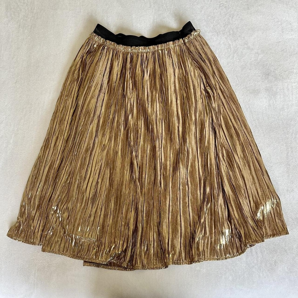 ASTR gold midi skirt